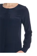 Chemise en pure soie - Bleu marine