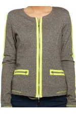 Neon Sweat Ceket - Gri