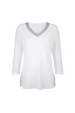 Payetli Tişört - Beyaz