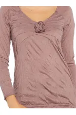 Casual Uzun Tişört - Gül Kurusu