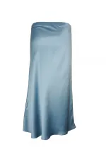 Saten Uzun Etek - Yeşil