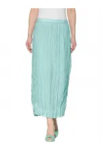 Pileli Maxi Etek - Mint Yeşili