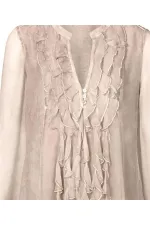 İpek Şifon Bluz - Kum