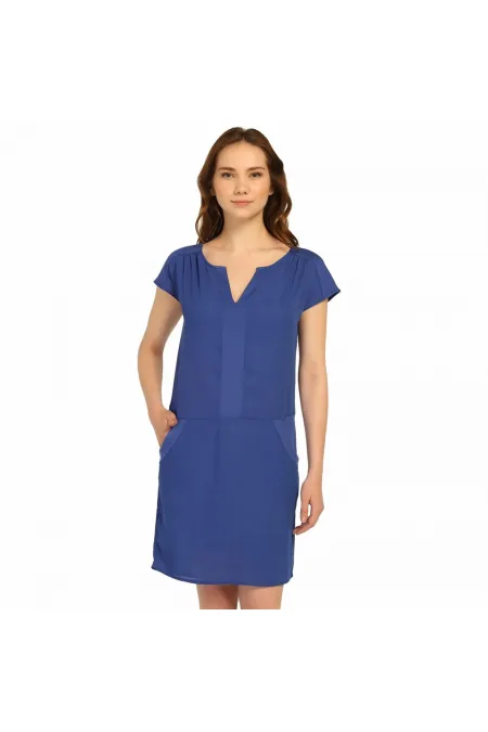 Şifon Elbise - Mavi