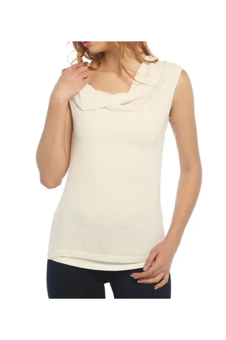 Şifon Tişört - Ekru