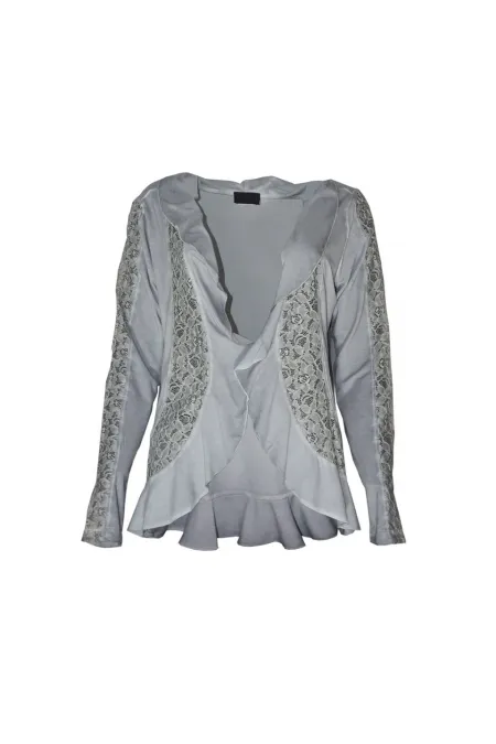 Dantelli Hırka - Gri