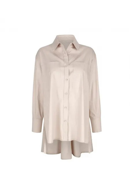 Long Comfortable Shirt - Beige