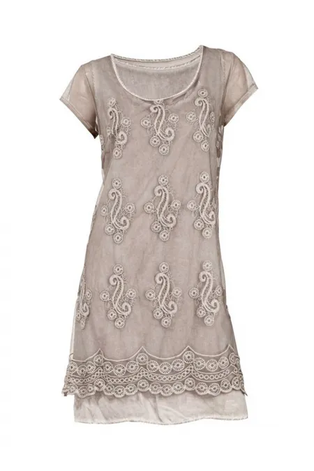 Dantelli Elbise - Vizon