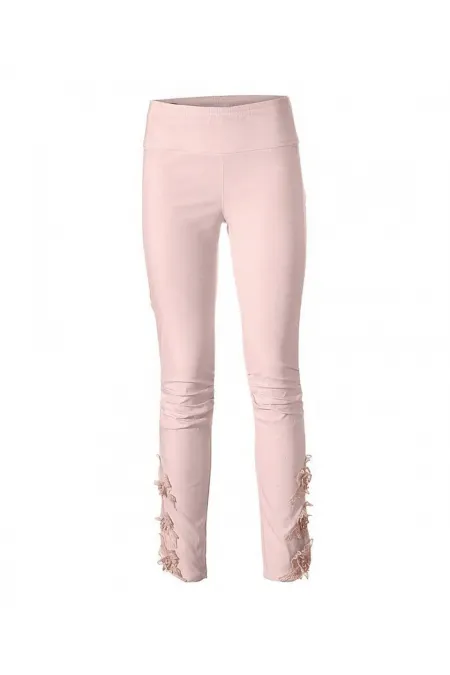 Skinny Dantel Pantolon - Gül Kurusu