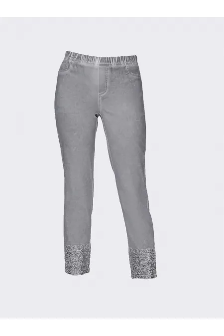 Payetli Pantolon - Gri
