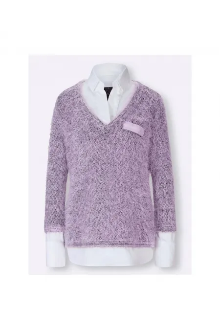 Gömlek ve Kazak - Gül Kurusu