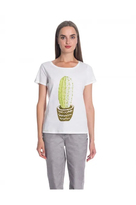 T-shirt imprimé pierre - Blanc