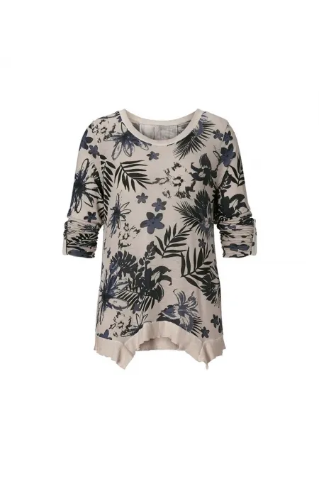 Baskılı Bluz - Bej