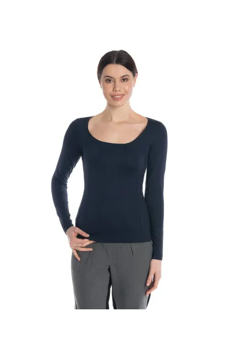 Uzun Kollu Basic Tişört - Lacivert