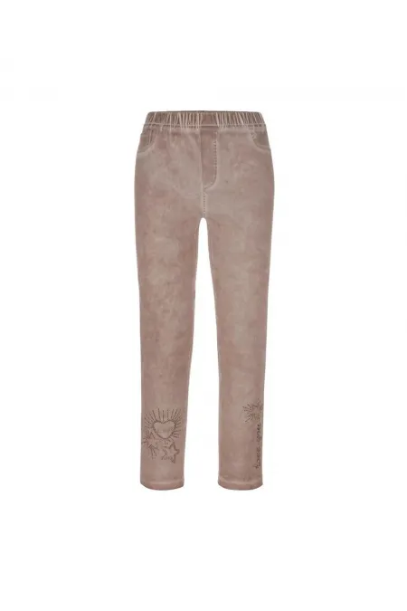 Taşlı Slim Fit Pantolon - Vizon