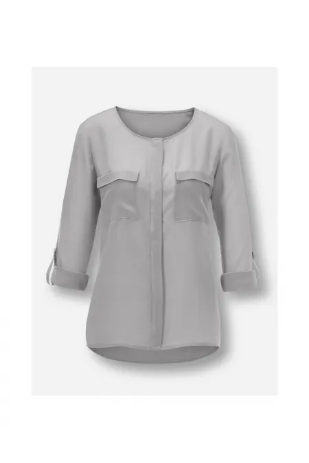 Chemise en pure soie - Grise
