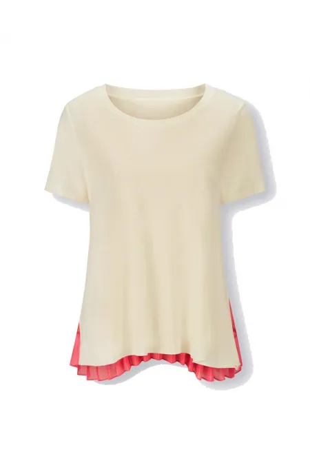 Pilili Şifon Bluz - Ekru