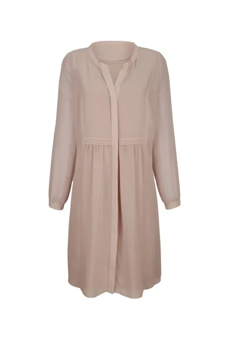 Şifon Elbise - Vizon