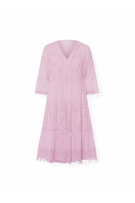 Dantelli Elbise - Pembe