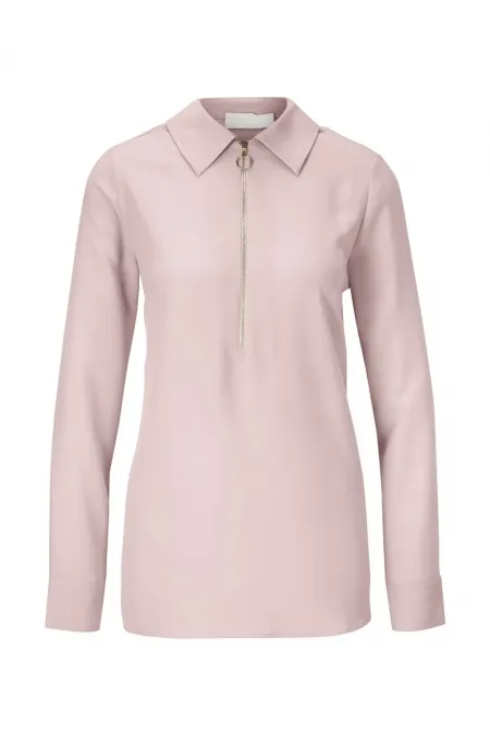 T-shirt à fermeture éclair - Rose poudré