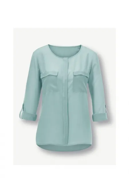 Chemise en pure soie - Vert menthe