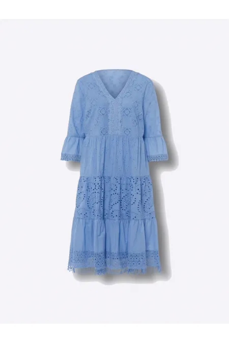 Dantelli Elbise - Mavi