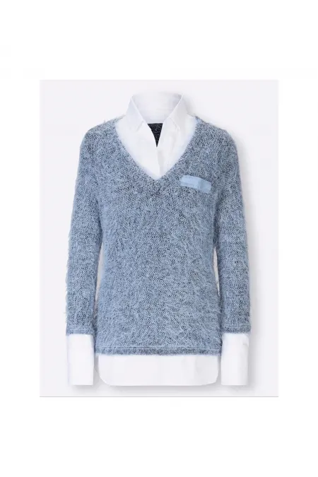 Gömlek ve Kazak - Mavi