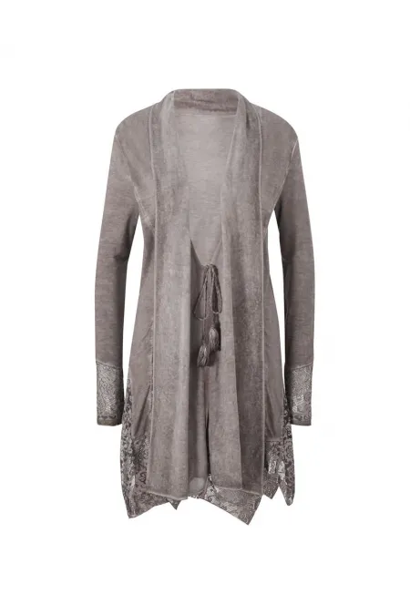 Dantelli Hırka - Vizon