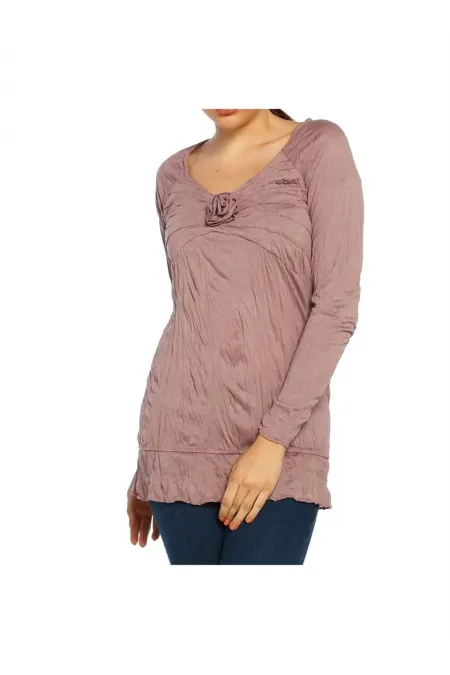 Casual Long T-Shirt - Dusty Rose
