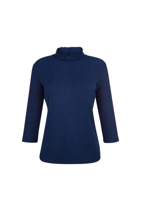 T-shirt à col roulé - Bleu marine