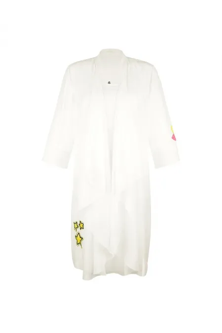 2 Parça Uzun Bluz - Beyaz