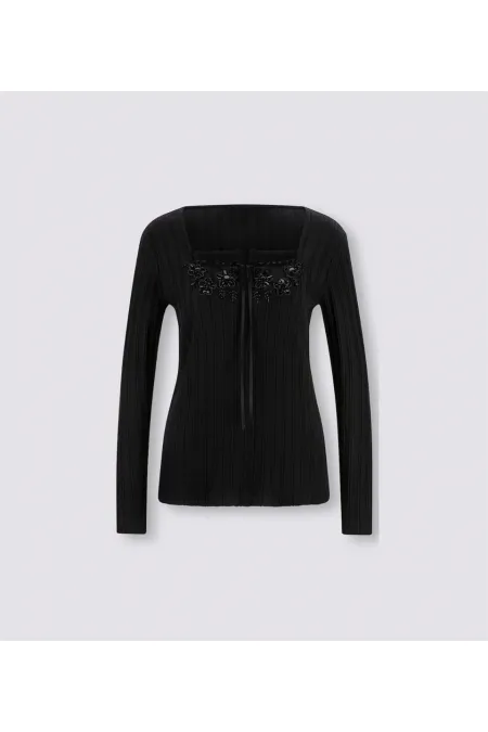 T-shirt brodé - Noir