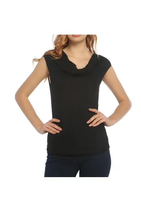 Şifon Tişört - Siyah