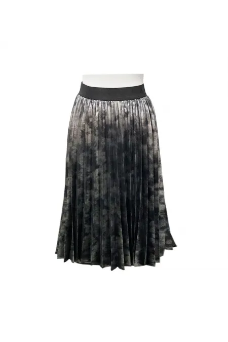 Pilili Metalik Etek - Siyah