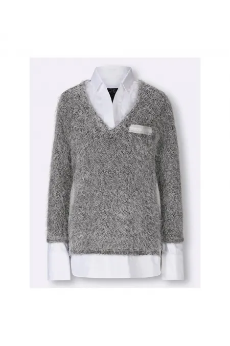 Gömlek ve Kazak - Gri