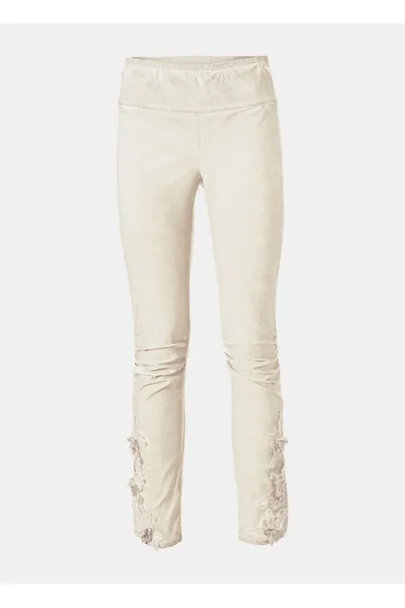 Skinny Dantel Pantolon - Kırık Beyaz