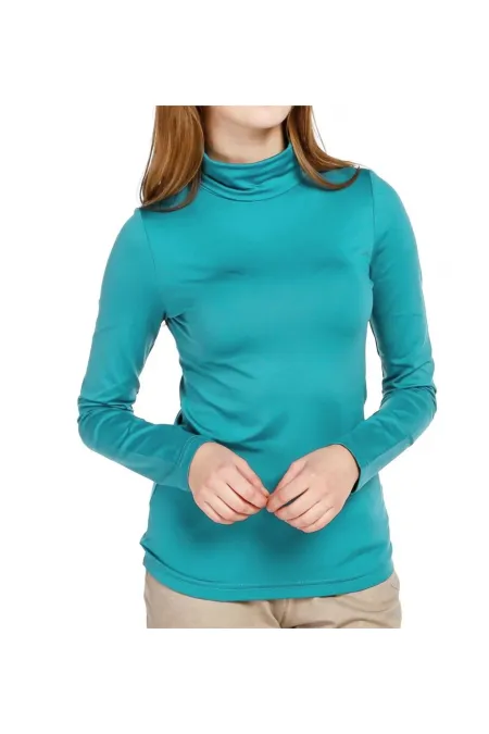 T-shirt à col roulé turquoise