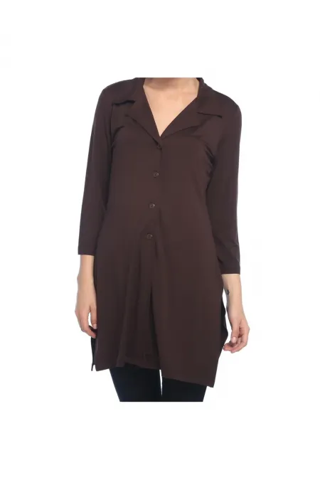 Uzun Ceket-Hırka - Kahve