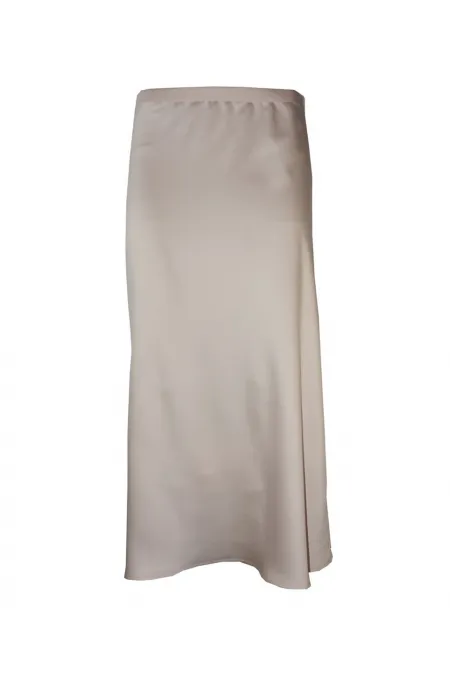 Saten Uzun Etek - Kum