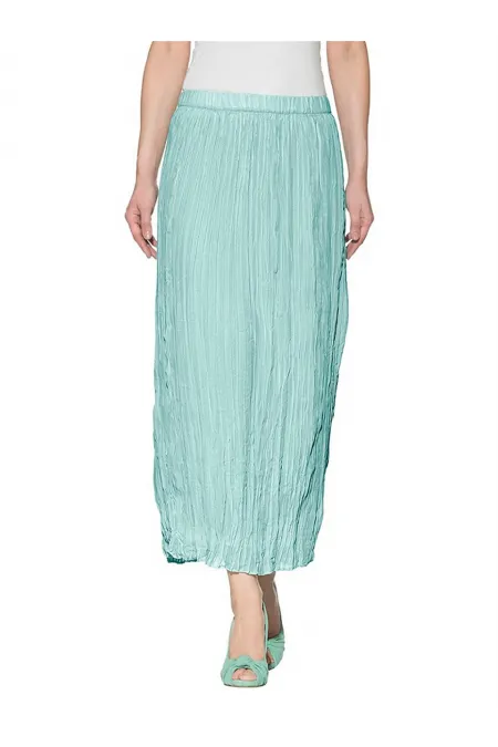 Pileli Maxi Etek - Mint Yeşili