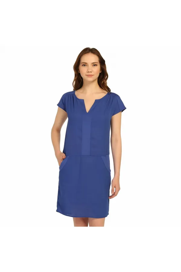 Şifon Elbise - Mavi