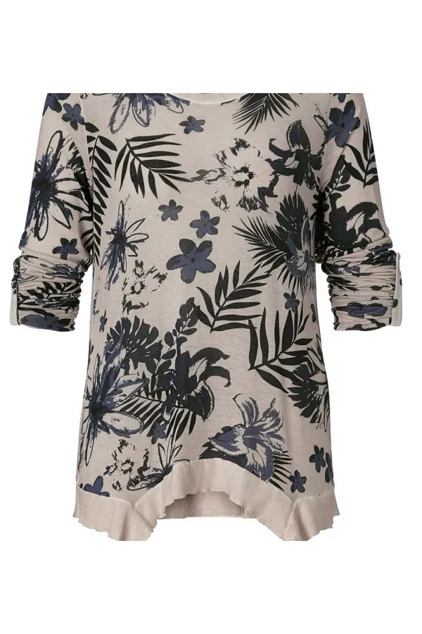 Baskılı Bluz - Bej