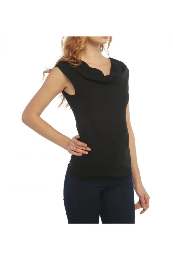 Şifon Tişört - Siyah