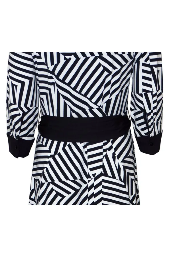 Yumuşak Esnek Form Elbise - Çizgili