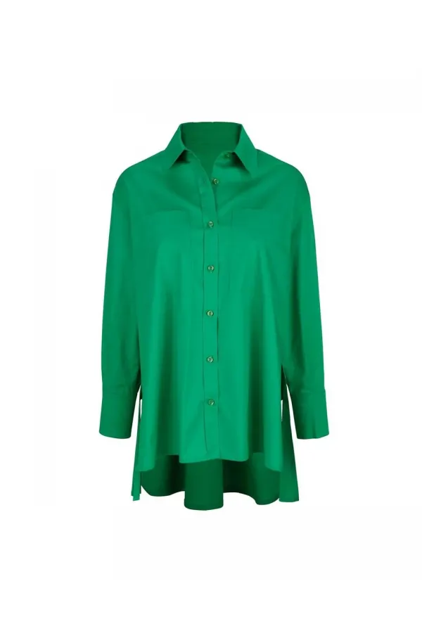 Chemise longue et confortable - Verte