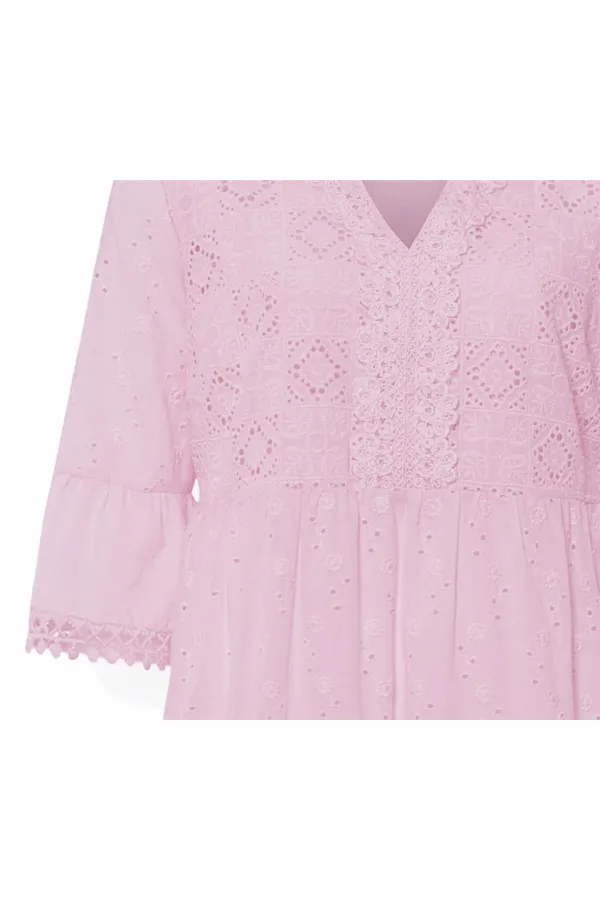 Dantelli Elbise - Pembe