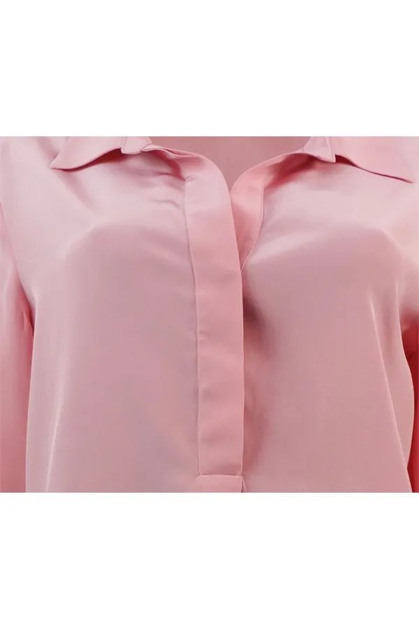 Saf İpek Bluz - Pembe