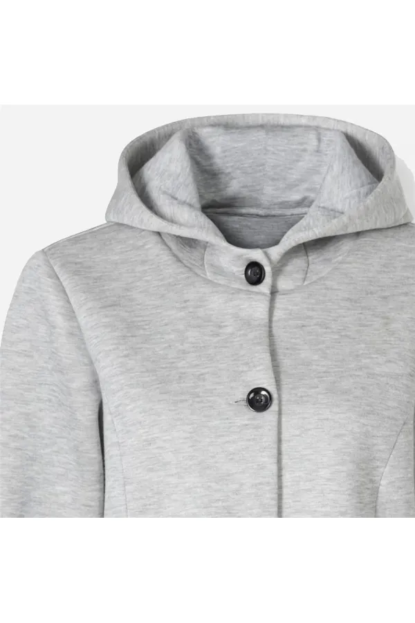 Manteau à capuche gris