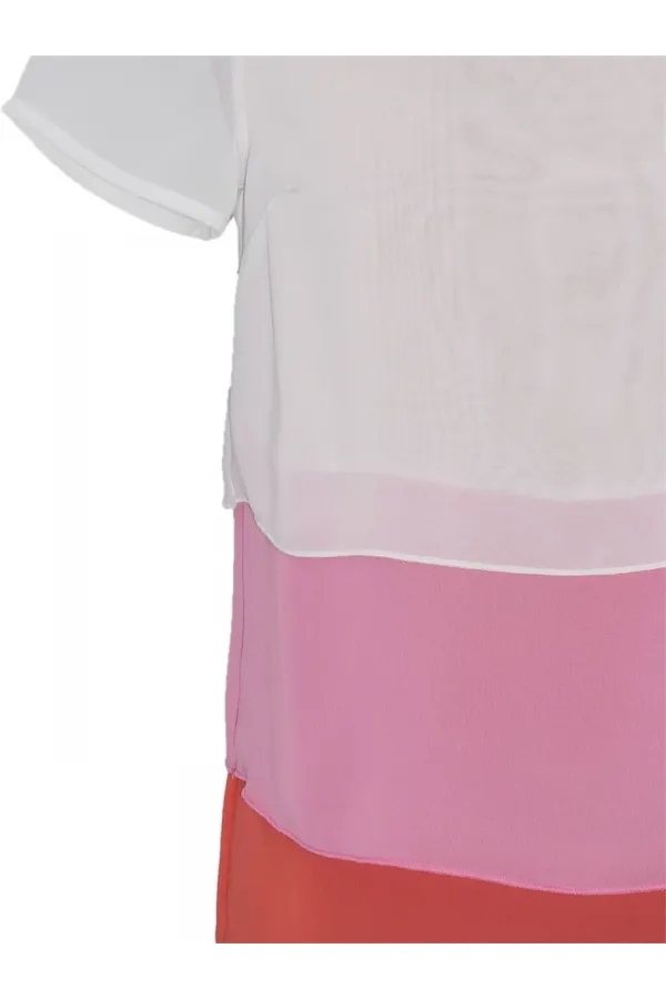 Şifon Katlı Bluz - Narçiçeği