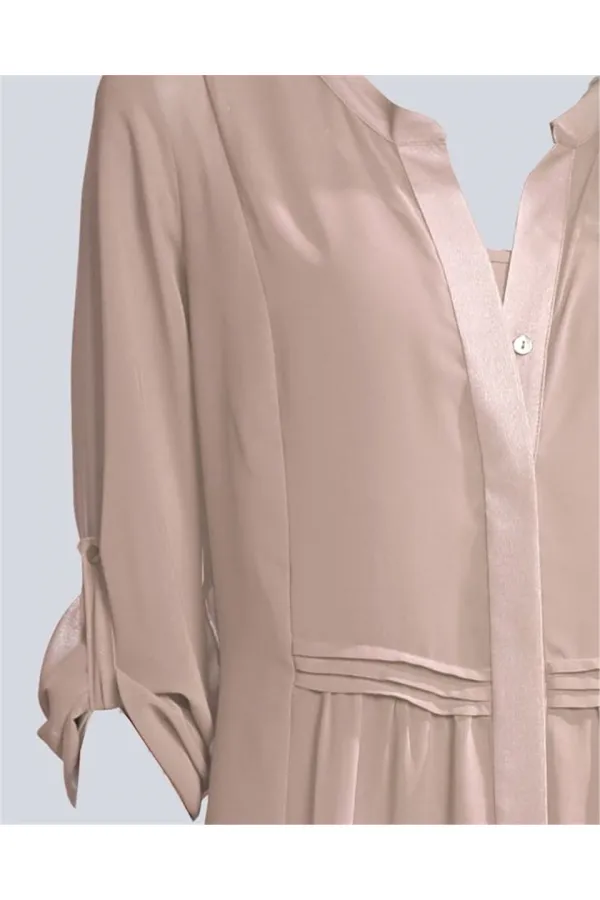 Şifon Elbise - Vizon